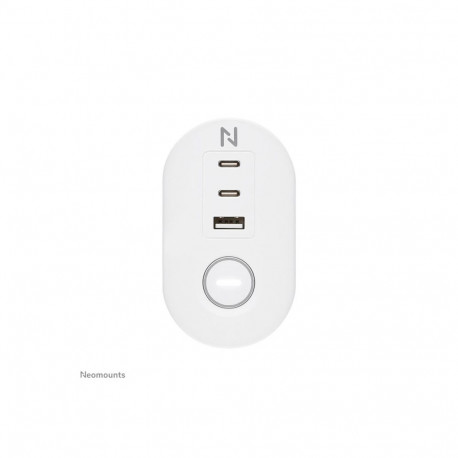 Neomounts lauapistikupesa DS22-840WH6 klambriga ning USB-C ja USB-A pesadega kiirlaadimine