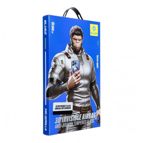 5D Mr. Monkey Glass - Apple iPhone 14 Pro black (Airbag Anti-broken)