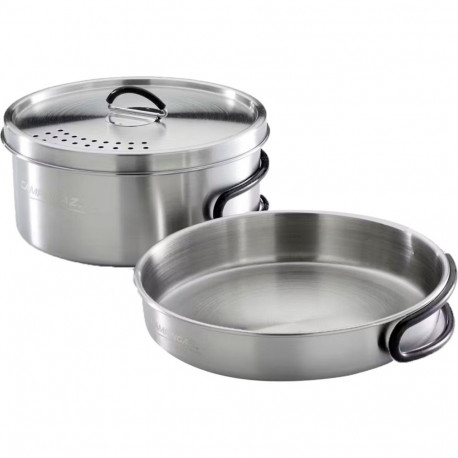 Campingaz pot set Trekking Kit, 3-piece (stainless steel, 1 pot + 1 lid + 1 pan)