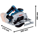 Bosch Cordless Circular Saw GKS 18V-57-2 Professional solo, 18V (blue/black, without battery and cha