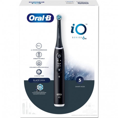 Oral-B iO Series 6 , Elektrische Zahnbürste (schwarz, Black Lava)