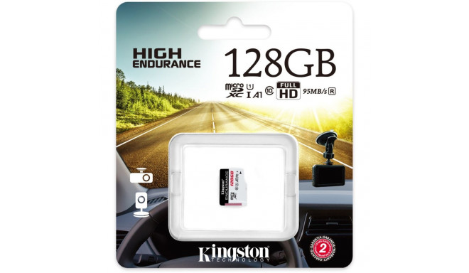 Kingston High Endurance 128 GB microSDHC, Memory Card (white / black, UHS-I (U1), Class 10, A1)