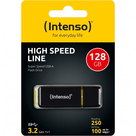 High Speed Line mälupulk 128GB USB-A 3.2 Gen 2, must/kollane