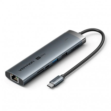 Vention USB-C 8-in-1 4K 60Hz 100W dokkimisjaam