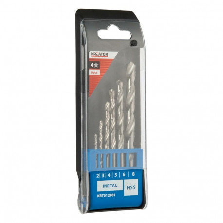 Drill set HSS for metal 2, 3, 4, 5, 6, 8mm 6pcs. Creator