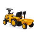 Pojazd cat traktor z przyczepą żółty jeździk