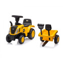 Pojazd cat traktor z przyczepą żółty jeździk