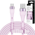 Kabel USB - microUSB 1 m silikoonist roosa Kruger&Matz Basic
