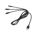 USB-kaabel 3-ühes microUSB, USB-C, Lightning 100 cm