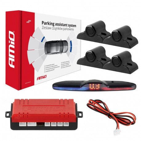 Parkimisandurite komplekt tagurdusandurid max led 4 andurit mustad 19 mm truck amio-02292