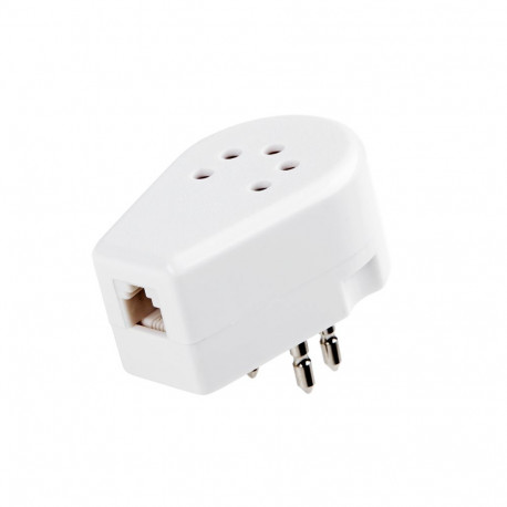 Adapter wtyku telefonicznego Belgijskiego - biały (10 tk.)