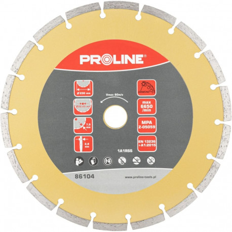 Tarcza diamentowa segment.(mat.bud)230*2.8*7.5*22.23 proline