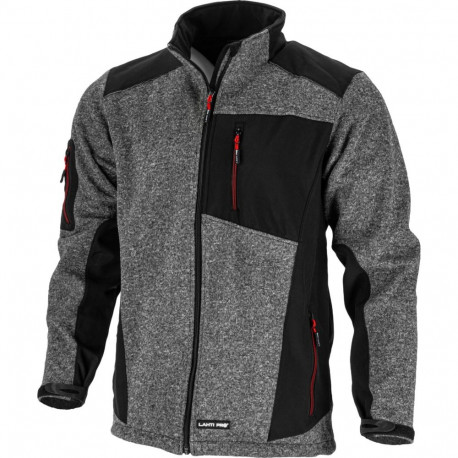 Kurtka sweter wstawki soft., szaro-czarna, "xl", ce, lahti