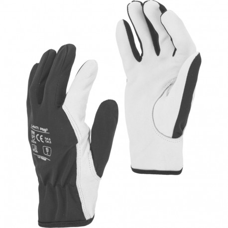 Rękawice ze skóry czarne l272211p, 12 par, "11", ce, lahti