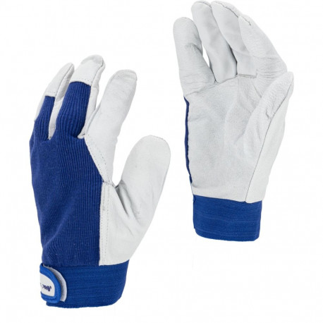 Rękawice ze skóry koz. granat. l270608p, karta, "8",ce,lahti