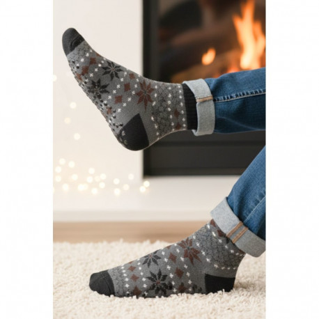 SOKISAHTEL ALLAN hallid jõulumustriga soojad sokid 446