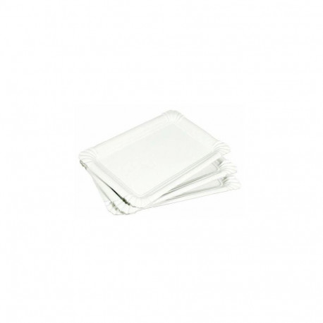 10 CARDBOARD PLATES 20X13CM WHITE