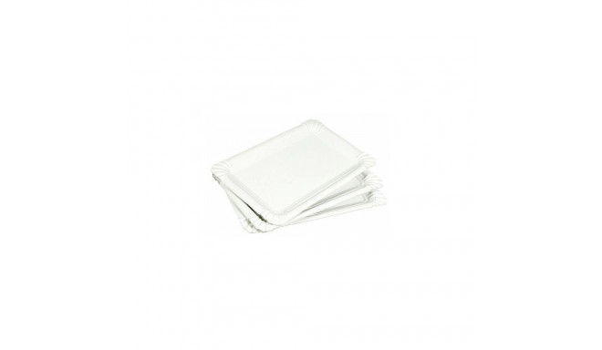 10 CARDBOARD PLATES 20X13CM WHITE