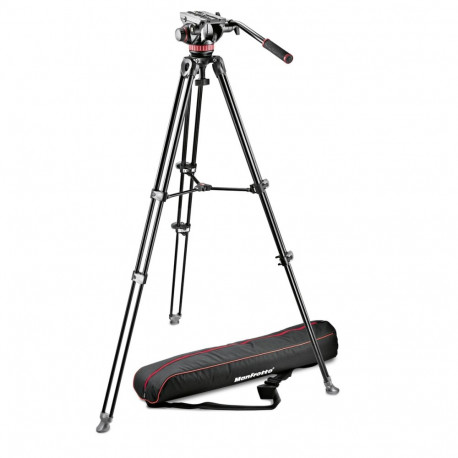 Video Tripod - Manfrotto MVTK502AM Tripod with MVH502A Head, Fluid, Black