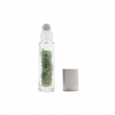 Essential Oil Roller Bottle - Aventurine Silver-Colored Cap Crystal Roller Bottle 12 x 3 x 3 cm