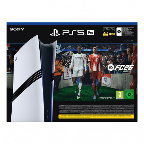 Sony mängukonsool PlayStation 5 Pro EA Sports FC 26 komplekt 2TB Wi‑Fi, must, valge