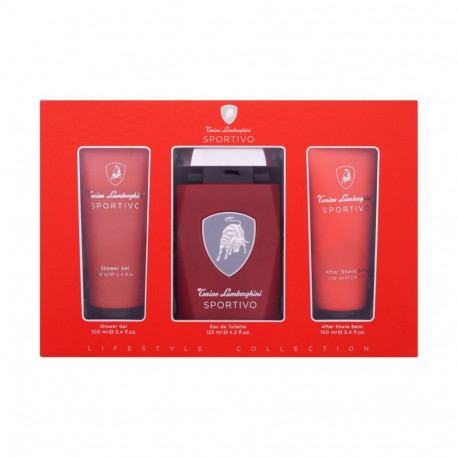 Lamborghini Sportivo Eau de Toilette (125ml) (Edt 125 ml + Shower Gel 100 ml + Aftershave Balm 100 m