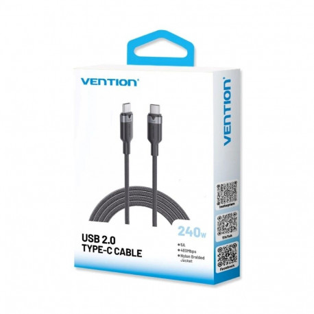 Cable - Vention USB-C to C 2.0 480Mbit/s 240W 1m BK