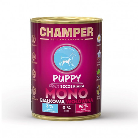 Dog Food - CHAMPER Puppy Beef Wet 400g Gluten-Free