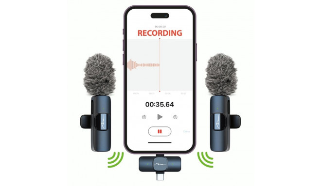 Lavalier Microphone Set - Media Tech Micro-Mic Duo MT416 2 Transmitters Receiver