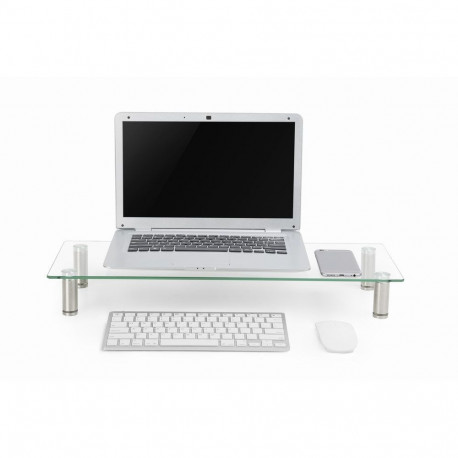 Monitor Stand - Gembird MS-TABLE-GM-01 Glass, Steel, 20kg, 580x210x90mm