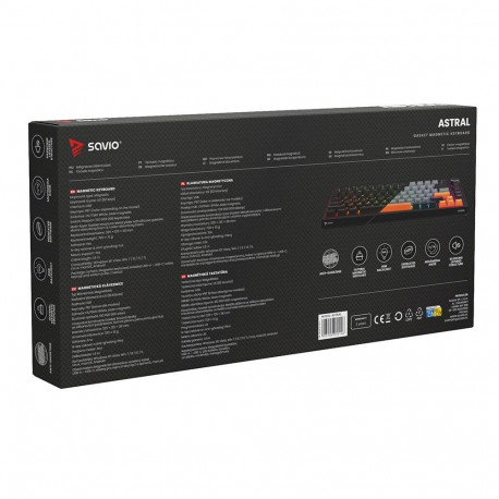 Gaming Keyboard - Savio ASTRAL BLACK JADE TKL RGB USB QWERTY Black