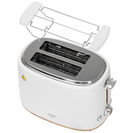 Toaster - Adler AD 3225 950W 2-Slice with Grill Defrost Function, White