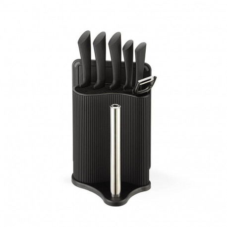 Kitchen Knife Set - Maestro MR-1413 Stainless Steel 8-Piece with Holder Black