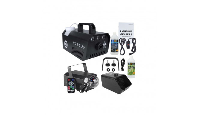 Lighting Effect Set - Light4Me GIG Set 2 (Smoke Machine, Bubble Machine, 4-in-1 Lighting)