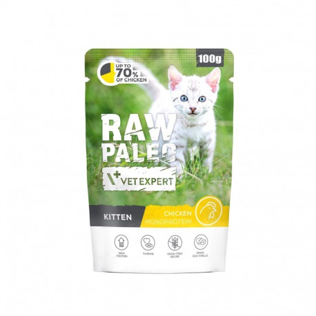 Wet Cat Food - VetExpert Raw Paleo Kitten Chicken 100g Grain-Free