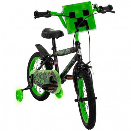 Children's Bicycle Huffy Minecraft 16" Steel Frame with Training Wheels Black