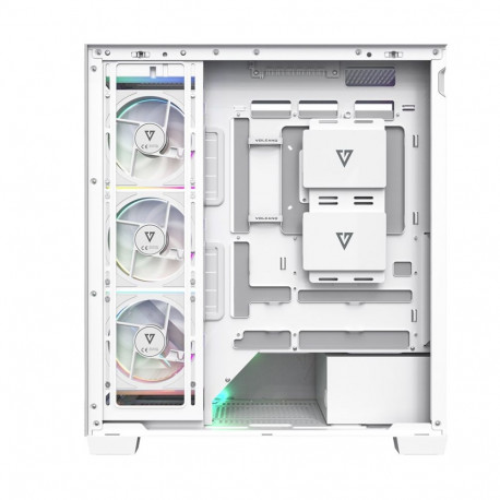 Computer Case - MODECOM VOLCANO STELLAR PLUS ARGB MIDI Tower Tempered Glass White
