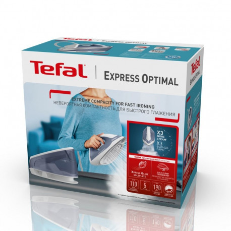 Iron - Tefal Express Optimal SV4110 2200W 1.2L 110g/min Steam Generator Blue/White