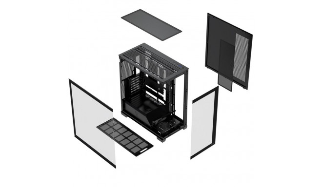 Computer Case - MODECOM VOLCANO STELLAR PLUS ATX Midi Tower Tempered Glass Black