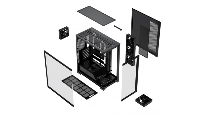 Computer Case - MODECOM VOLCANO STELLAR PLUS ARGB Midi Tower ATX Black