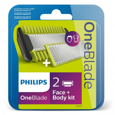 Shaving Blade Philips Norelco OneBlade QP620/50 Replacement Blades 2 Pack Black
