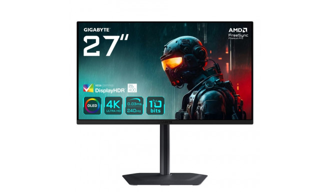 Gaming Monitor - GIGABYTE MO27U2 4K UHD 240Hz 0.03ms HDMI 2.1 DisplayPort 1.4