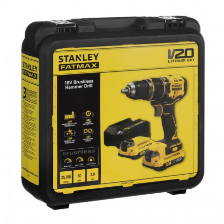 Drill - Stanley SFMCD721D2K Cordless Drill 18V Black, Yellow