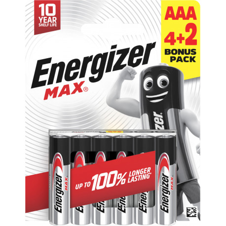 Energizer patarei Max Alkaline AAA/LR03 CHP6 4+2