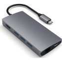 Satechi alumiinium adapter V2 USB-C (USB-C, 3x USB-A, 4K HDMI, micro/SD kaardilugeja, Ethernet) (kos