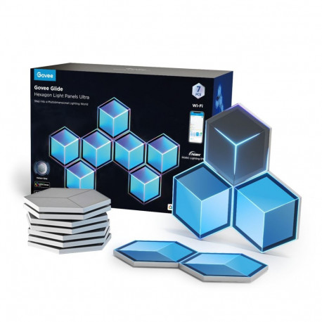 Govee H606A Glide Hexagon Light Panels Ultra 7-pack | Oświetlenie LED | RGBIC, 2.4GHz Wi-Fi, Bluetoo