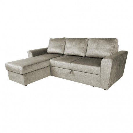 Corner sofa bed INGMAR beige velvet