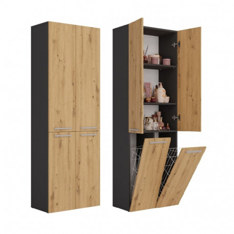 Topeshop NEL 2K DD ANT/ART KP vannitoa hoiukapp grafiit, tamm