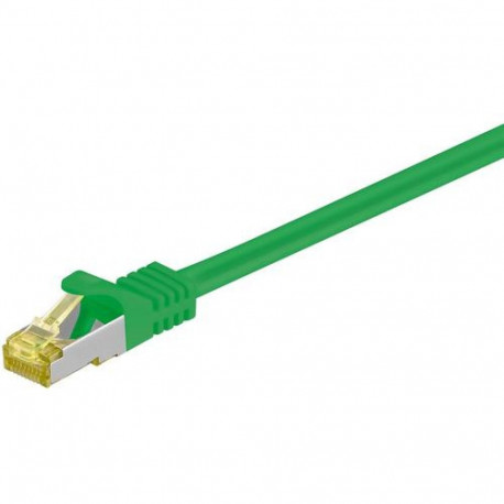 Goobay RJ45 Patch Cord CAT 6A S/FTP (PiMF), 500 MHz, with CAT 7 Raw Cable, green, 15m