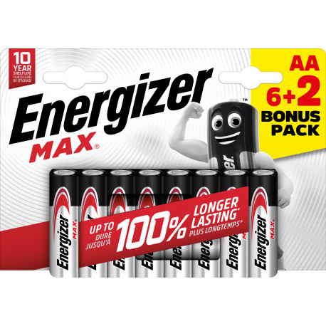 Energizer battery Max Alkaline AA CHP8 6+2